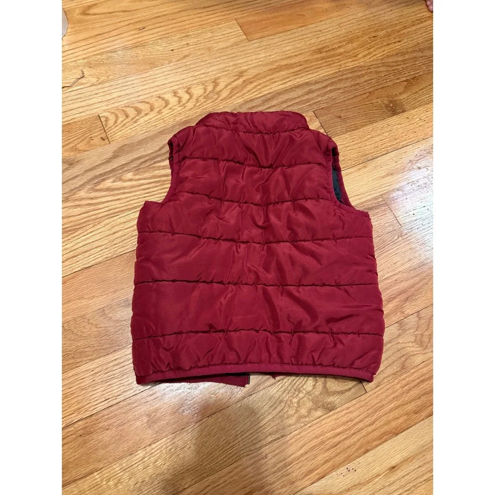Timberland Kids‎ Puffer Vest Burgundy Red Quilted Full Zip Sleeveless Jacket 18M